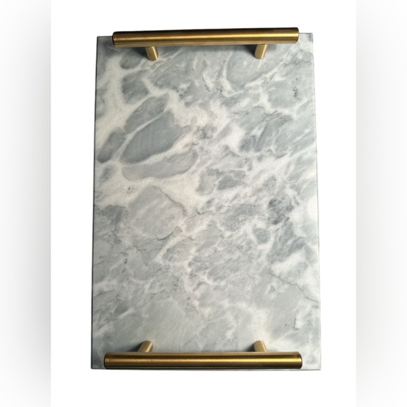 Elegant Faux Marble Bath Tray with Gold Handles NWOT - Picture 1 of 5